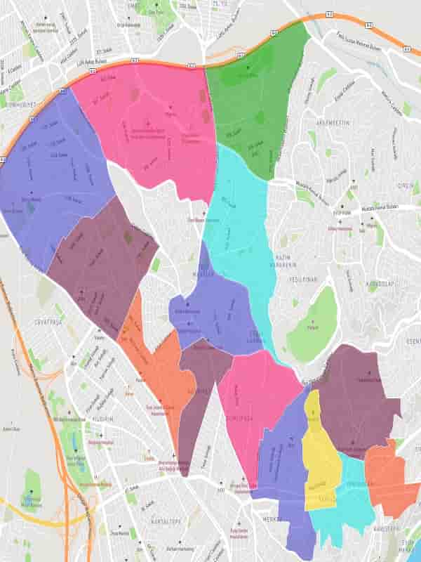 İstanbul Gaziosmanpaşa hizmet bölgeleri ve mahalle haritası